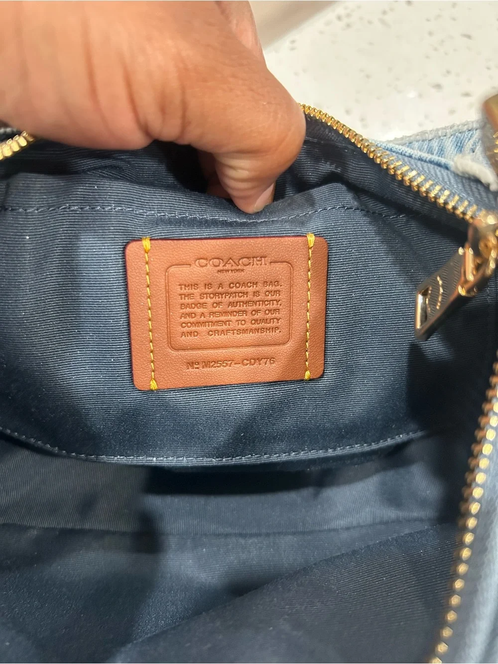 Coach Teri Shoulder Bag In Loved Denim With Charms